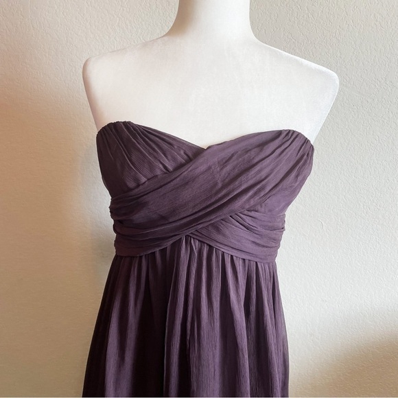 J Crew Chiffon Dramatic Tie Back Silk Blend Gown Dress Size 6 Prom Bridesmaid - Picture 5 of 9